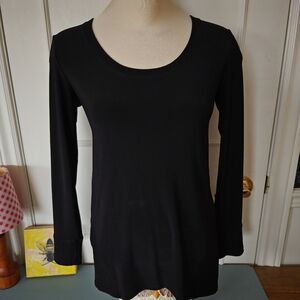 Black textured split back top - Joseph Ribkoff - Size 8 - Lagenlook